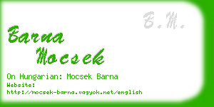 barna mocsek business card